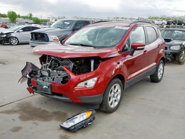 MAJ3P1TE6JC201851 - 2018 FORD ECOSPORT S MAROON photo 2