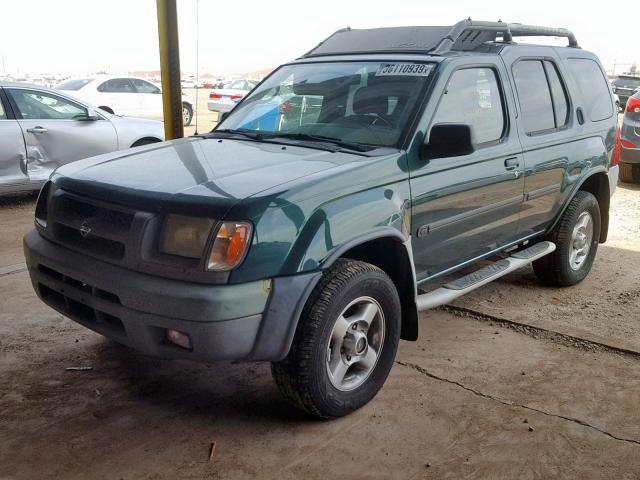 5N1ED28Y61C505746 - 2001 NISSAN XTERRA XE GREEN photo 2