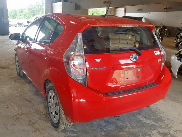 JTDKDTB35C1501518 - 2012 TOYOTA PRIUS C RED photo 3