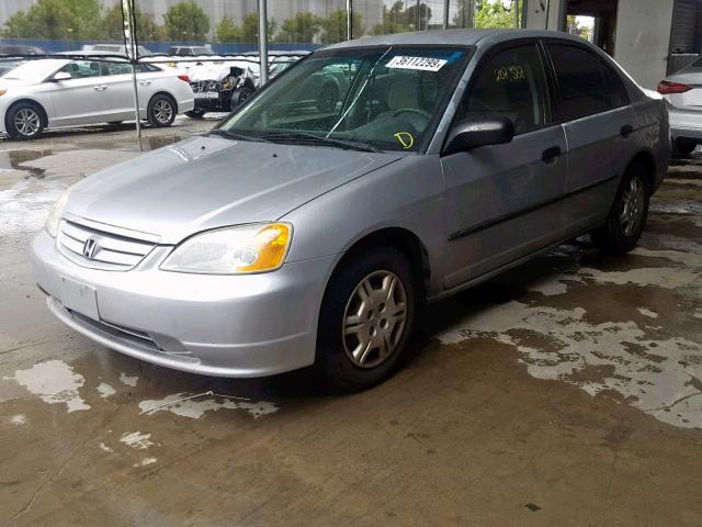 2HGES16201H613037 - 2001 HONDA CIVIC DX GRAY photo 2