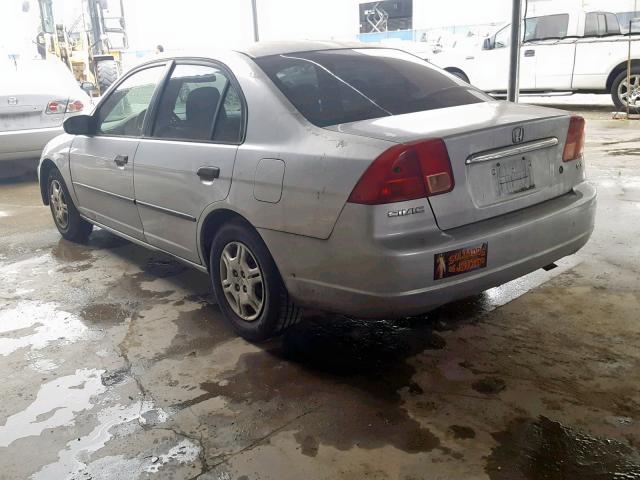 2HGES16201H613037 - 2001 HONDA CIVIC DX GRAY photo 3