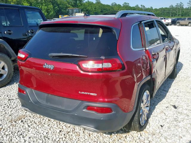 1C4PJLDS5FW621135 - 2015 JEEP CHEROKEE L BURGUNDY photo 4