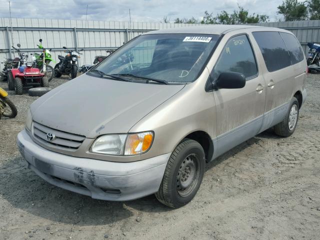 4T3ZF19CX1U351682 - 2001 TOYOTA SIENNA CE TAN photo 2