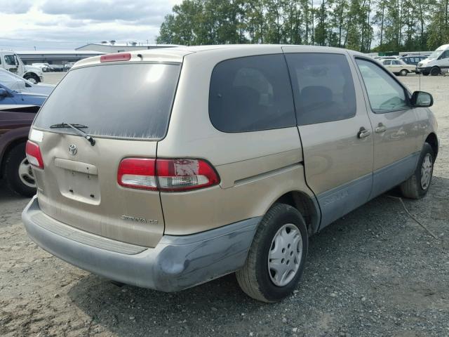 4T3ZF19CX1U351682 - 2001 TOYOTA SIENNA CE TAN photo 4