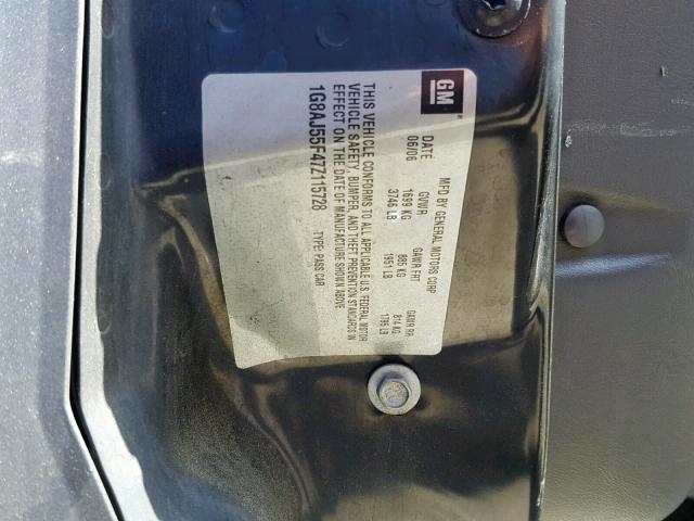 1G8AJ55F47Z115728 - 2007 SATURN ION LEVEL GRAY photo 10