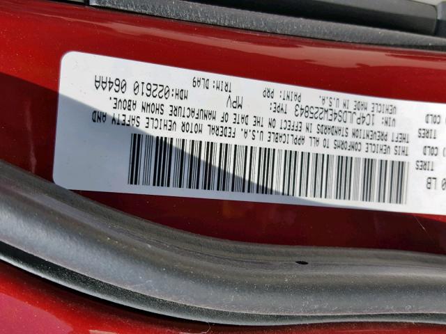 1C4PJLDS4EW225843 - 2014 JEEP CHEROKEE L RED photo 10