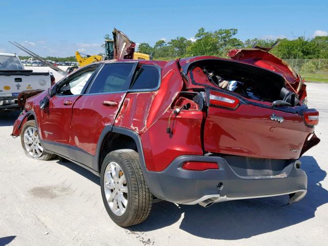 1C4PJLDS4EW225843 - 2014 JEEP CHEROKEE L RED photo 3