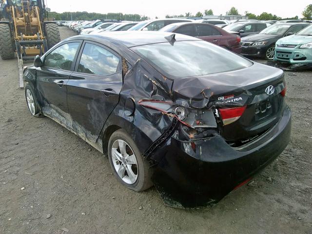 KMHDH4AE2CU285661 - 2012 HYUNDAI ELANTRA GL BLACK photo 3