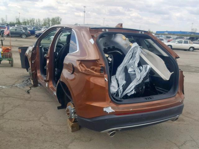 2FMPK4J85HBB51457 - 2017 FORD EDGE SEL ORANGE photo 3