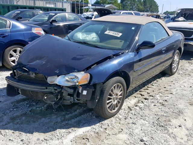 1C3EL55R74N121476 - 2004 CHRYSLER SEBRING LX BLUE photo 2