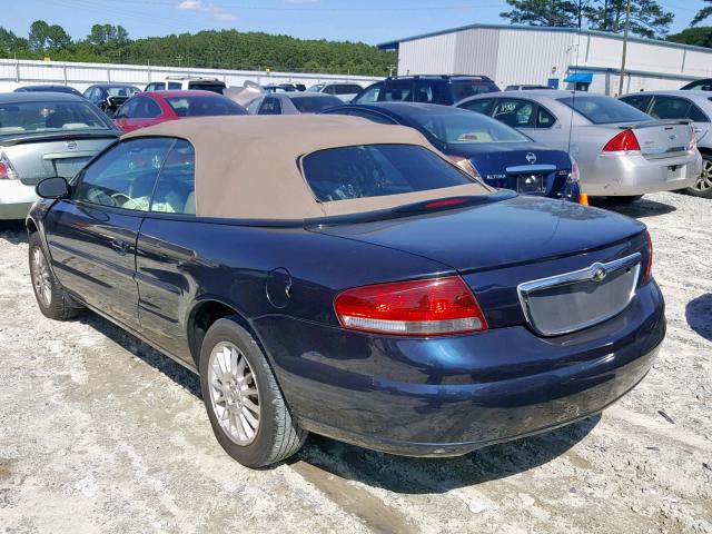 1C3EL55R74N121476 - 2004 CHRYSLER SEBRING LX BLUE photo 3