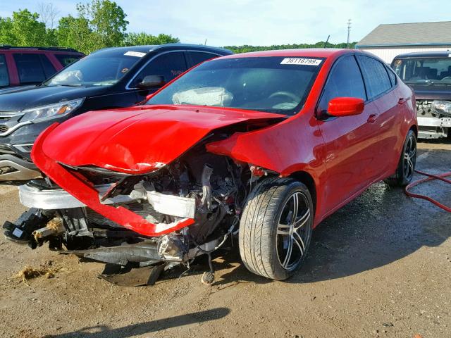 1C3CDFBA1GD652580 - 2016 DODGE DART SXT RED photo 2