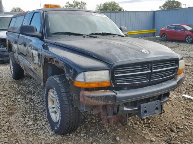 1B7GG22NX1S260300 - 2001 DODGE DAKOTA BLACK photo 1