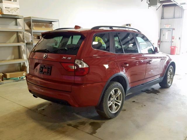 WBXPA93486WG85083 - 2006 BMW X3 3.0I RED photo 4