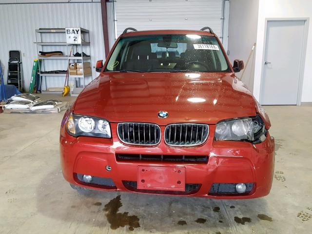 WBXPA93486WG85083 - 2006 BMW X3 3.0I RED photo 9