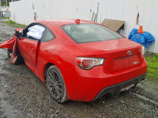 JF1ZNAA15F8702255 - 2015 TOYOTA SCION FR-S RED photo 3