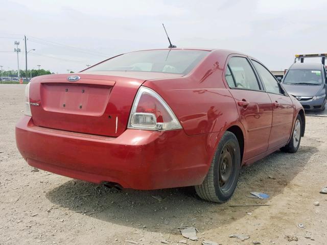 3FAHP06Z87R134890 - 2007 FORD FUSION S RED photo 4
