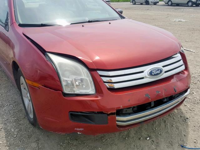 3FAHP06Z87R134890 - 2007 FORD FUSION S RED photo 9