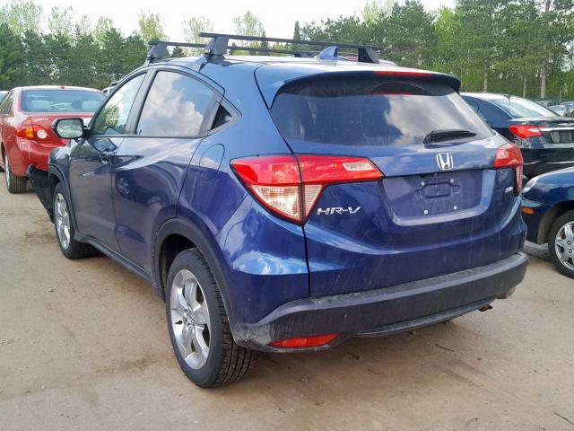 3CZRU6854GM730025 - 2016 HONDA HR-V EX BLUE photo 3