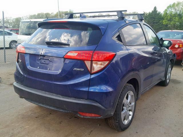 3CZRU6854GM730025 - 2016 HONDA HR-V EX BLUE photo 4