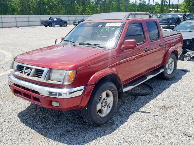 1N6ED27T8YC367516 - 2000 NISSAN FRONTIER C RED photo 2