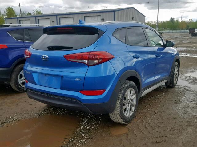 KM8J3CA40JU717633 - 2018 HYUNDAI TUCSON SEL BLUE photo 4