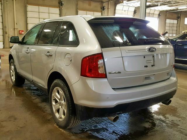 2FMDK3JC1BBA48139 - 2011 FORD EDGE SEL SILVER photo 3