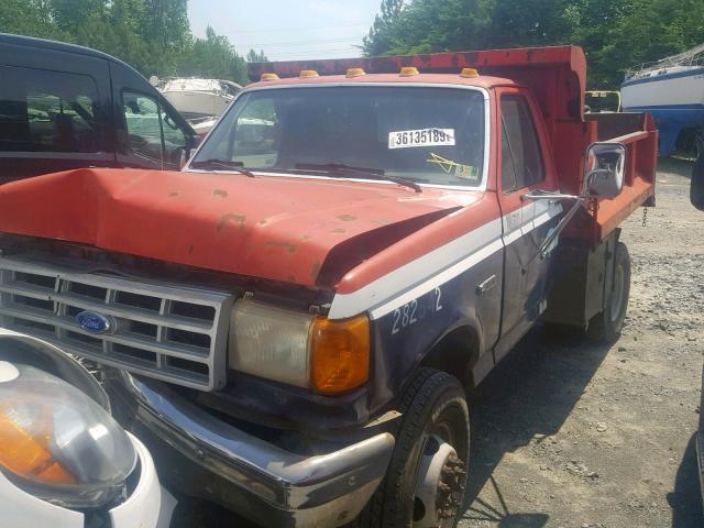 2FDLF47M6JCA25342 - 1988 FORD F SUPER DU RED photo 2