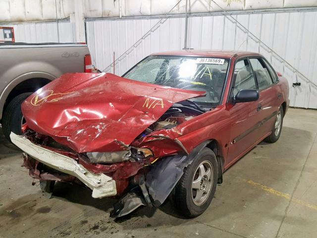 4S3BD6354S9222014 - 1995 SUBARU LEGACY L RED photo 2