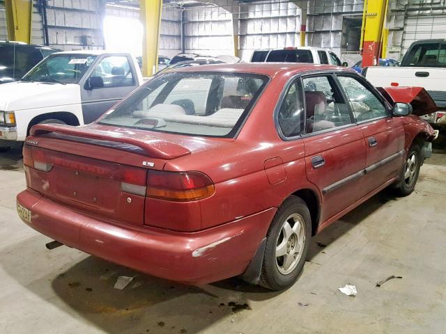 4S3BD6354S9222014 - 1995 SUBARU LEGACY L RED photo 4