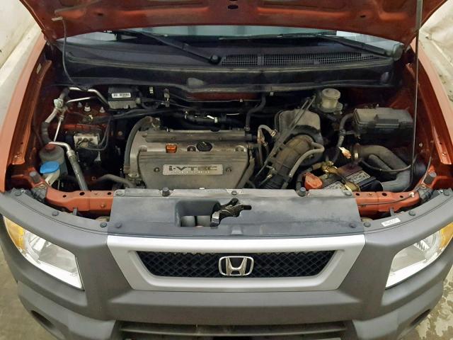 5J6YH27664L004201 - 2004 HONDA ELEMENT EX ORANGE photo 7