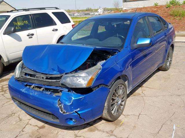 1FAHP3GN3BW102335 - 2011 FORD FOCUS SES BLUE photo 2