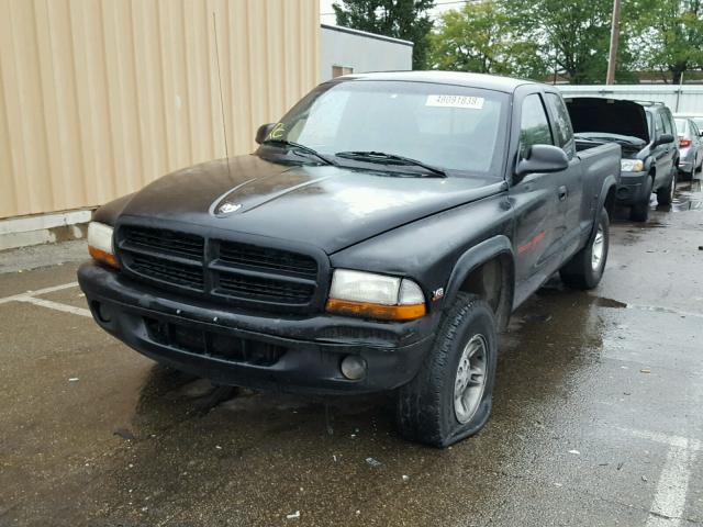 1B7GG22Y1WS507687 - 1998 DODGE DAKOTA BLACK photo 2