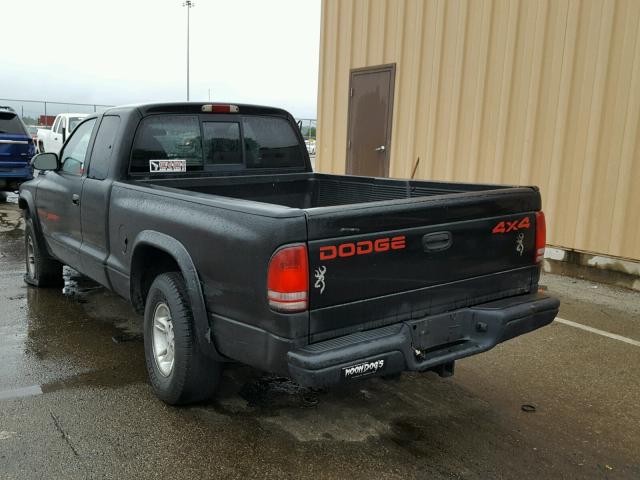 1B7GG22Y1WS507687 - 1998 DODGE DAKOTA BLACK photo 3