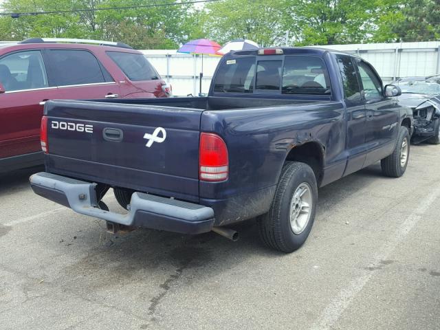 1B7GL22X3XS193478 - 1999 DODGE DAKOTA BLUE photo 4