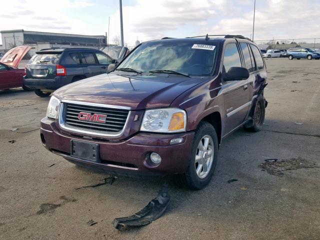 1GKDT13S762248839 - 2006 GMC ENVOY MAROON photo 2