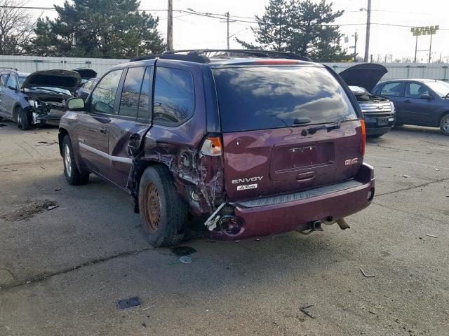 1GKDT13S762248839 - 2006 GMC ENVOY MAROON photo 3