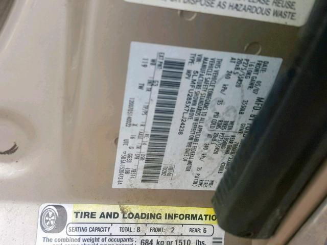 5LMFU285X7LJ24238 - 2007 LINCOLN NAVIGATOR 金色 照片 10