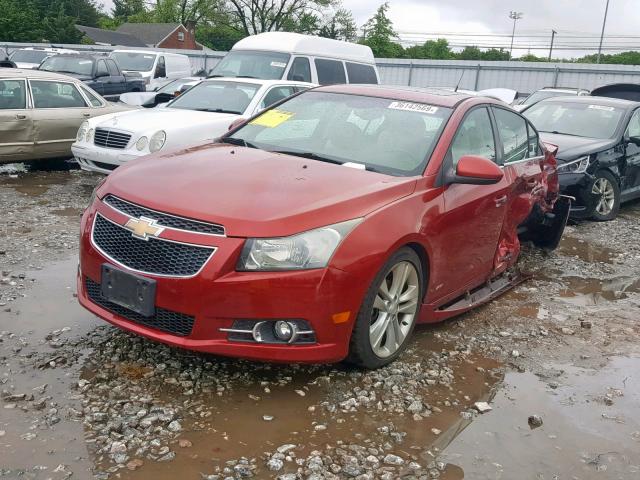 1G1PH5S94B7242339 - 2011 CHEVROLET CRUZE LTZ RED photo 2