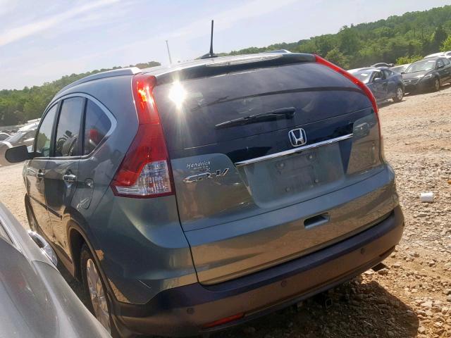 5J6RM3H71CL005803 - 2012 HONDA CR-V EXL BLUE photo 3