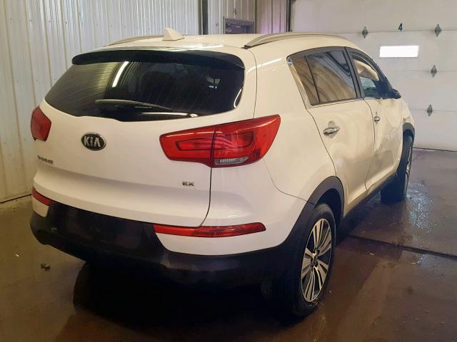 KNDPCCAC6E7668013 - 2014 KIA SPORTAGE E WHITE photo 4