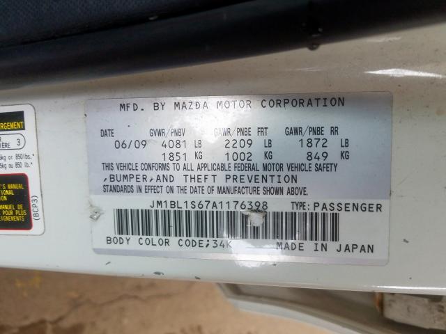 JM1BL1S67A1176398 - 2010 MAZDA 3 S  photo 10