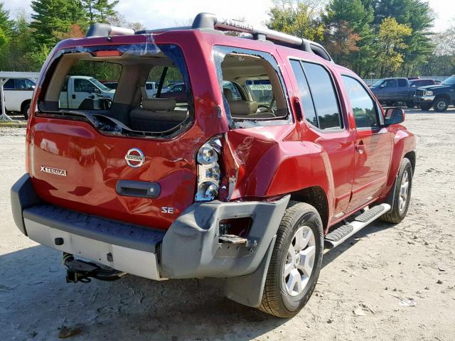 5N1AN08U69C511507 - 2009 NISSAN XTERRA X RED photo 4