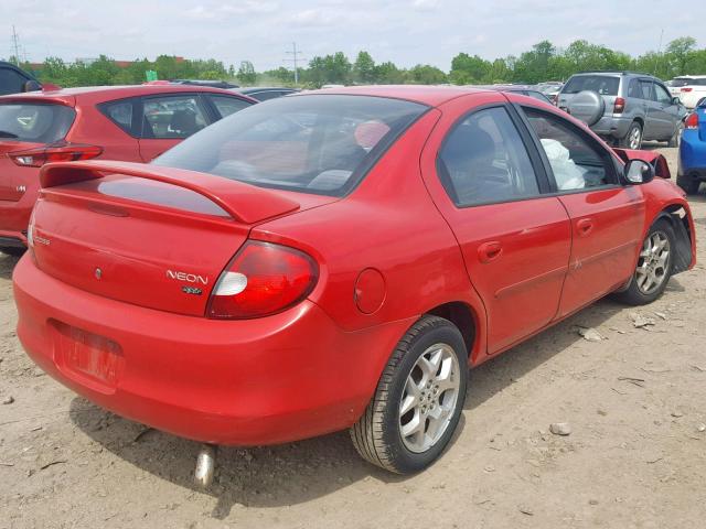 1B3ES56C22D609294 - 2002 DODGE NEON ES RED photo 4