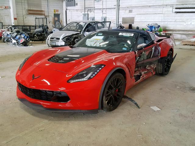 1G1YR2D60G5601949 - 2016 CHEVROLET CORVETTE 2 RED photo 2