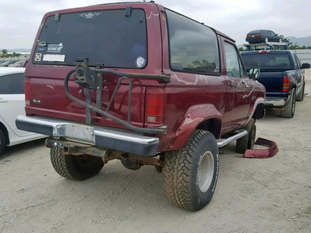 1FMCU14T5JUA84933 - 1988 FORD BRONCO II BURGUNDY photo 4