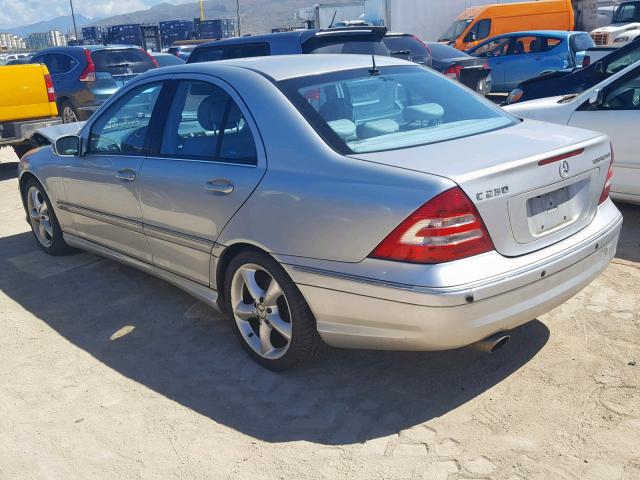 WDBRF40JX5F569267 - 2005 MERCEDES-BENZ C 230K SPO SILVER photo 3