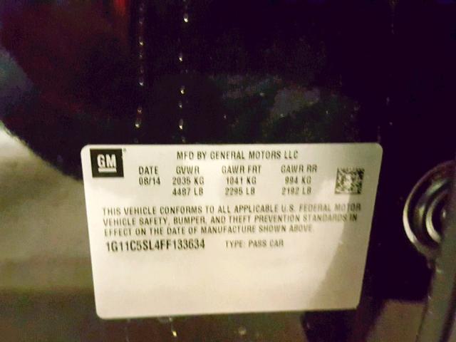 1G11C5SL4FF133634 - 2015 CHEVROLET MALIBU 1LT 黑色 照片 10