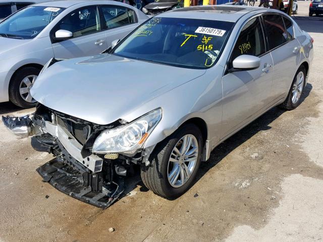 JN1CV6AP6CM933334 - 2012 INFINITI G37 BASE SILVER photo 2