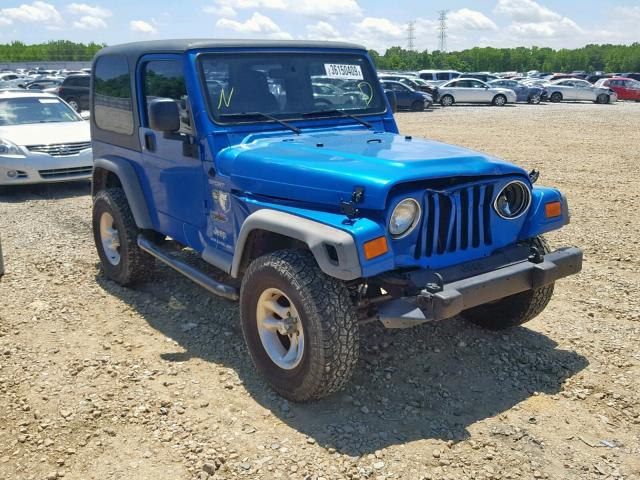 1J4FA49S73P348614 - 2003 JEEP WRANGLER / BLUE photo 1